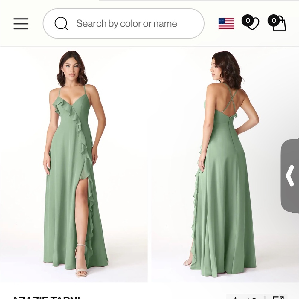 Azazie “matcha” bridesmaid dress